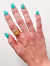 Oval Amber stone ring