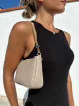 Beige shoulder chain bag