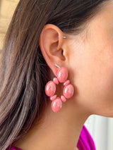 Pink rhombus earrings