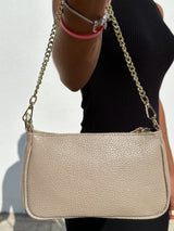 Beige shoulder chain bag