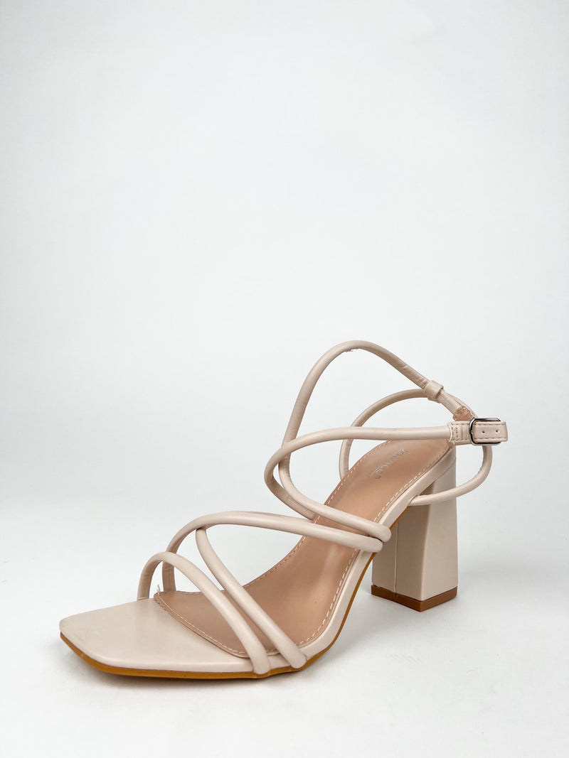 Nude interlaced low sandal