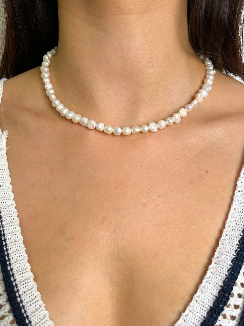 White pearl necklace