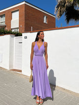 Long multi lilac dress