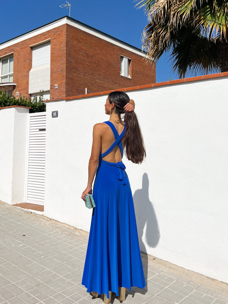 Multi blue long dress