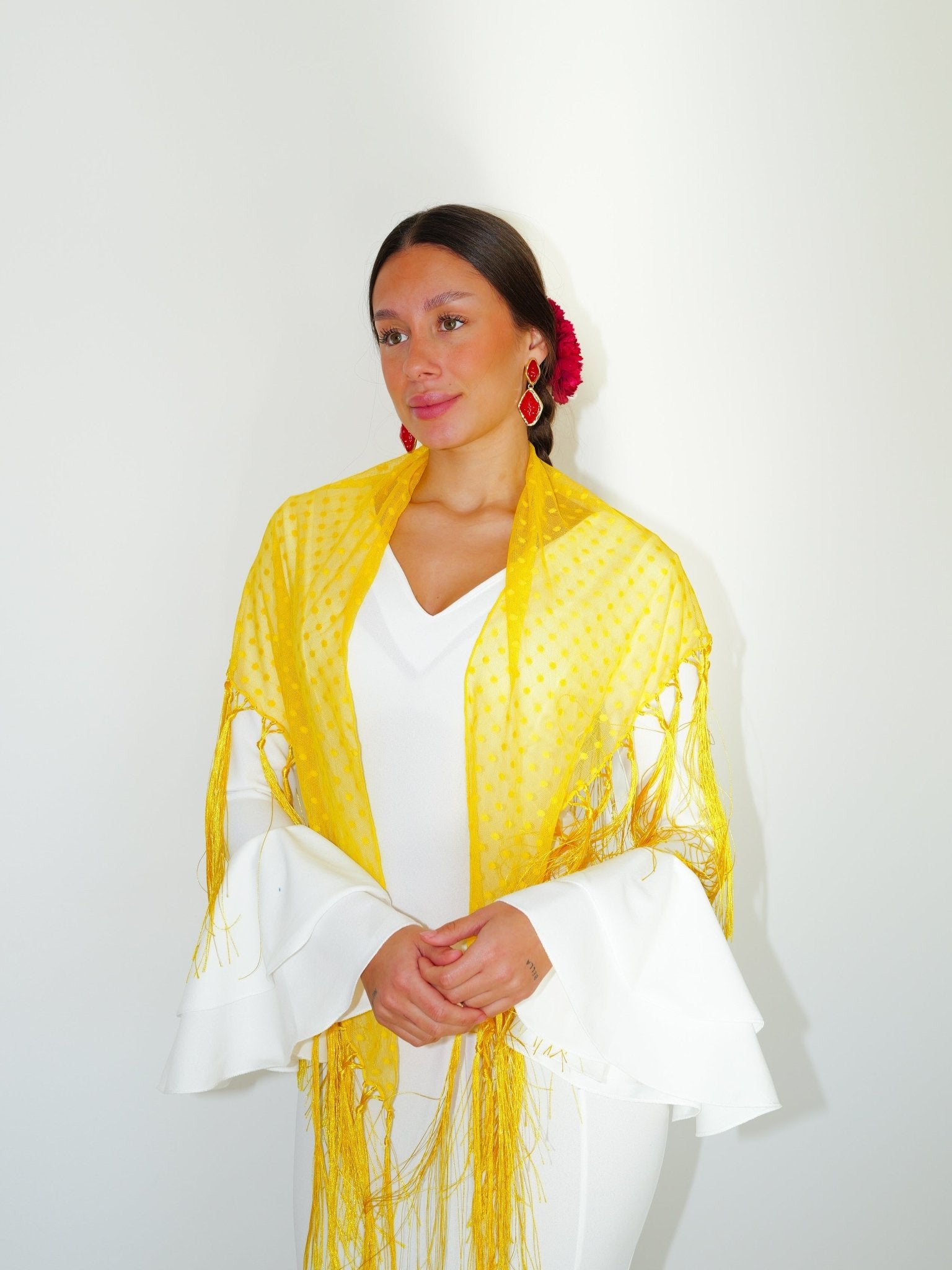 Yellow polka dot flamenco shawl - Sorellas The Brand Barcelona S.L.