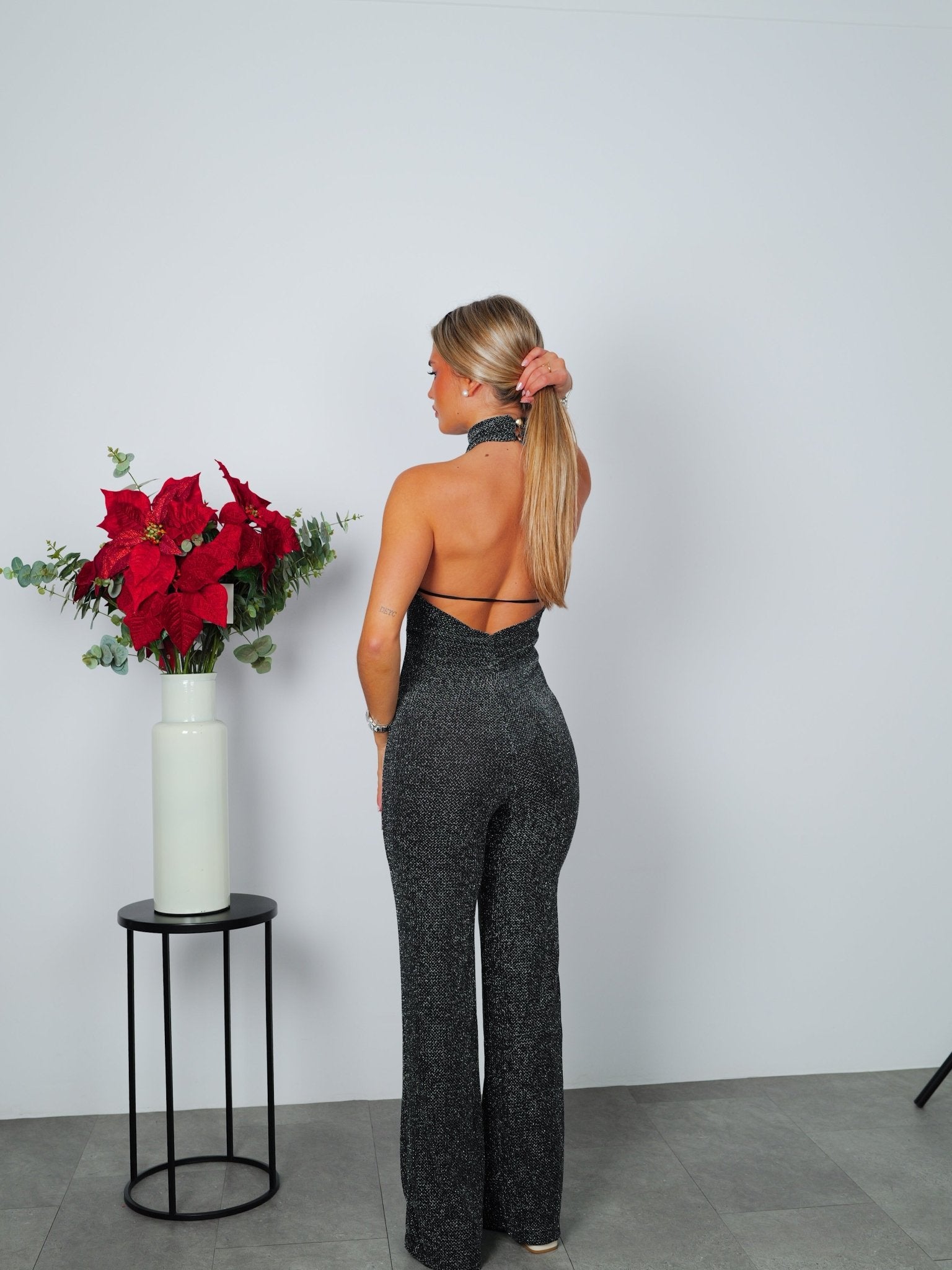 Silver halter neck Jumpsuit - Sorellas The Brand Barcelona S.L