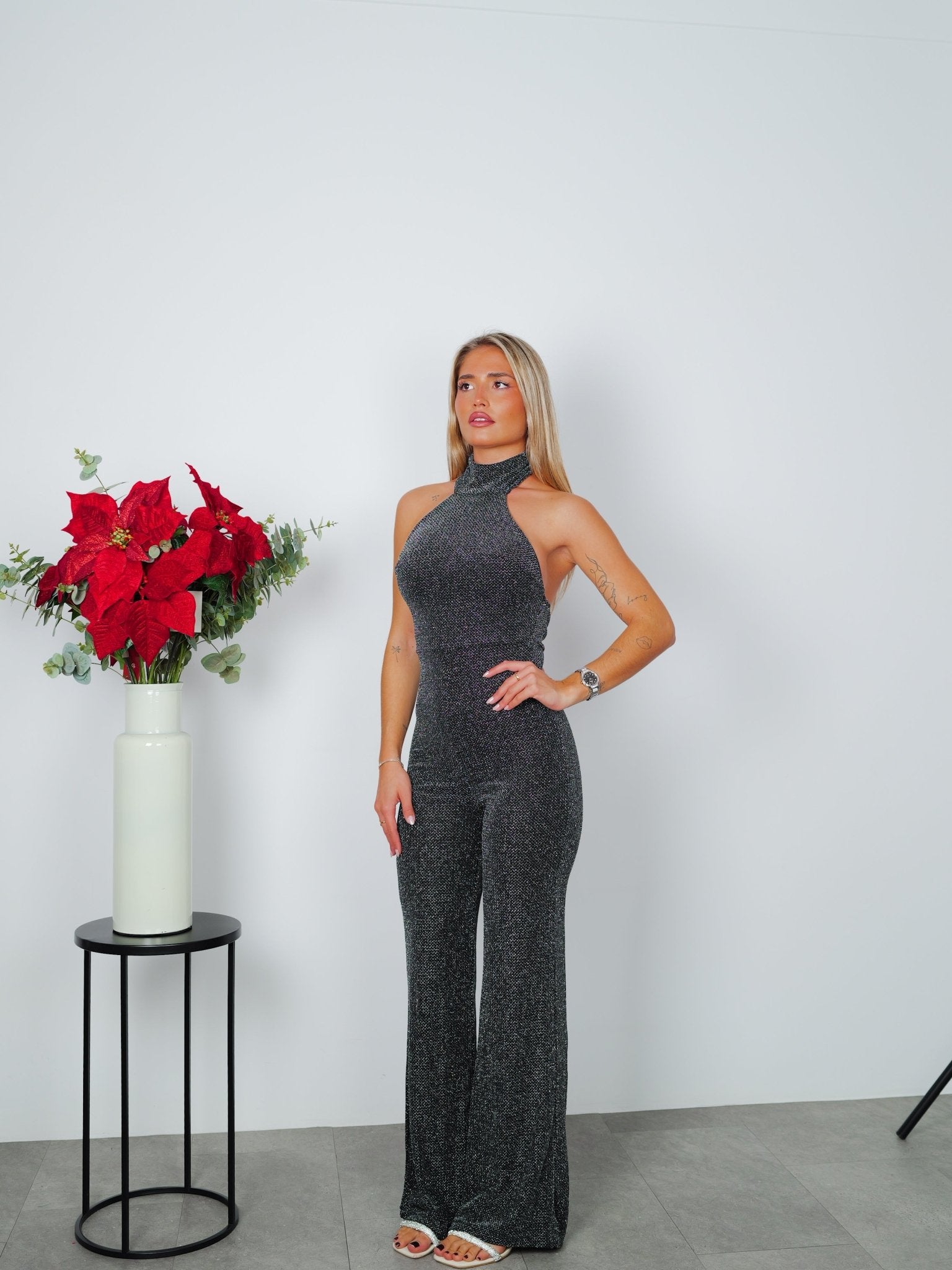 Silver halter neck Jumpsuit - Sorellas The Brand Barcelona S.L