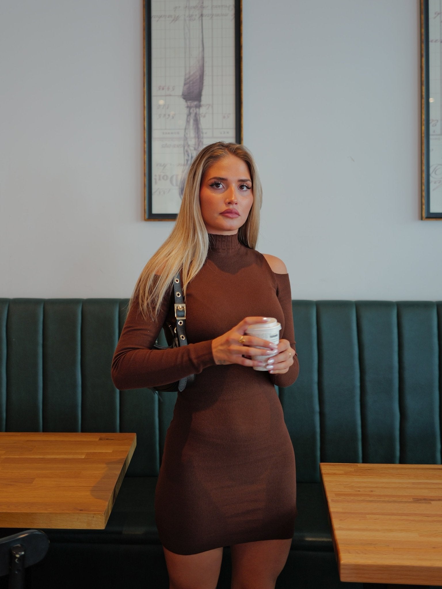 Chocolate Perkins neck dress - Sorellas The Brand Barcelona S.L.