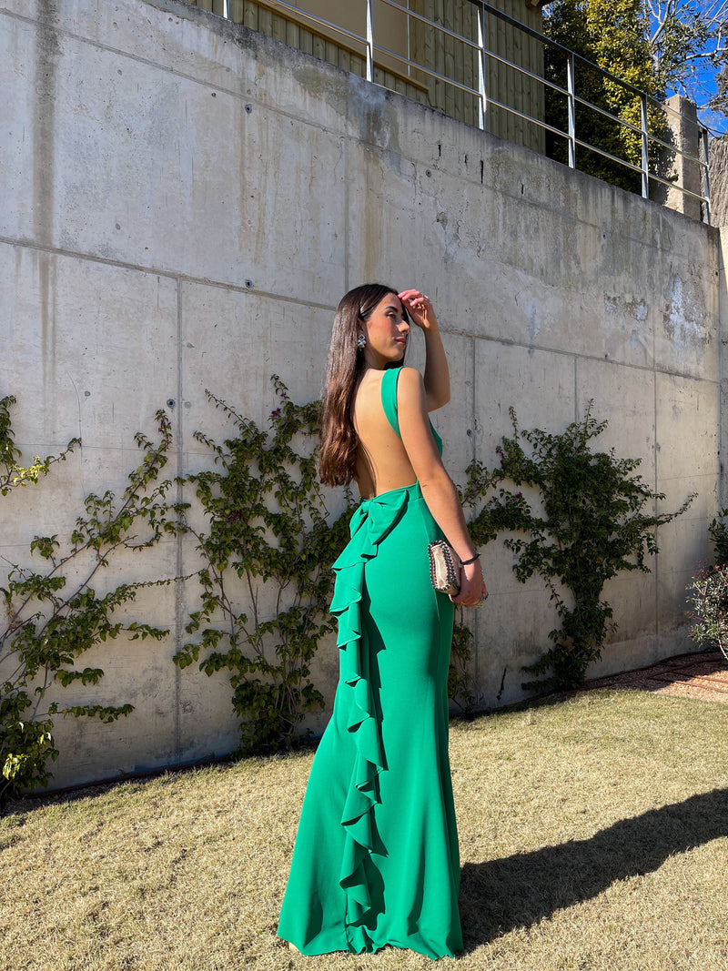 Long green mermaid dress