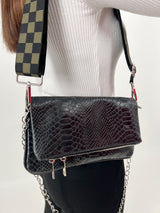 Black coco chain leather bag