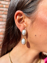 Double pearl earrings