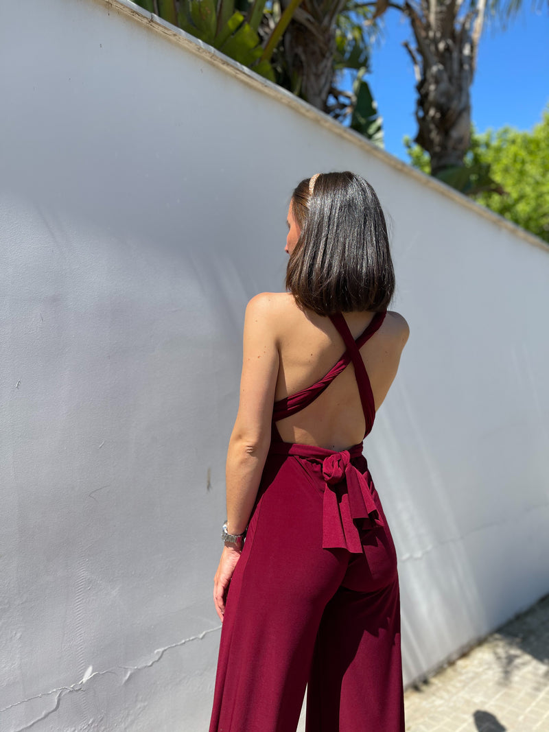 Multi maroon jumpsuit