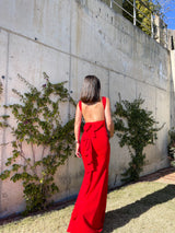 Long red mermaid dress