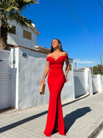 Red mermaid boat dress