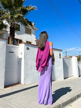 Lilac chiffon cape shawl