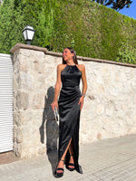 Black halter tube dress