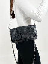 Black coco chain leather bag