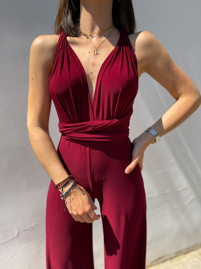 Multi maroon jumpsuit