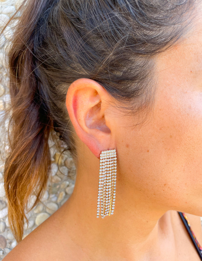 Gold cascade earrings