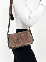 Brown leather midi bag