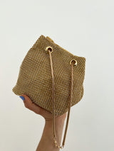 Gold party clutch bag