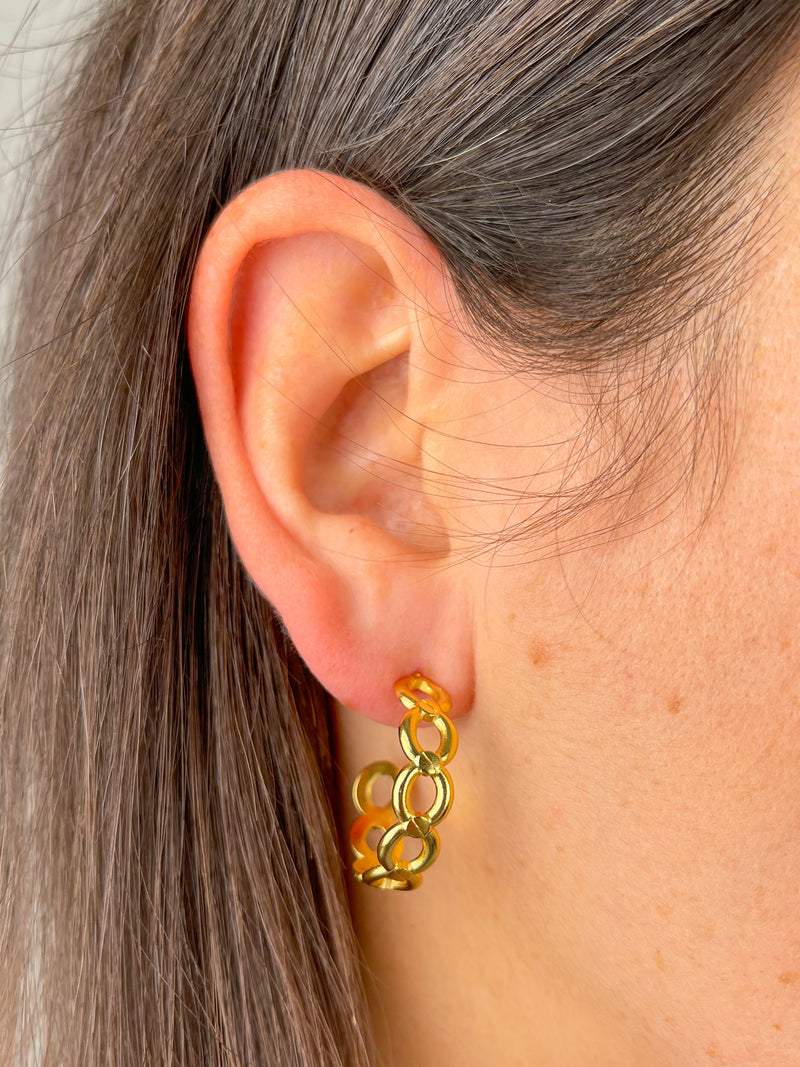 Earrings golden circles earrings