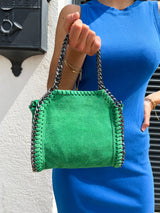 Green suede pocket bag