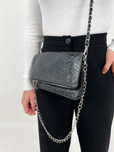 Black coco chain leather bag