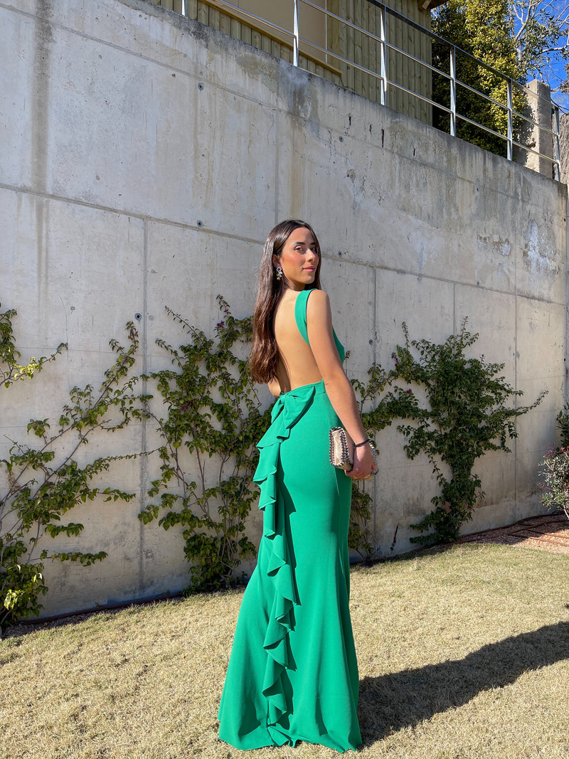 Long green mermaid dress