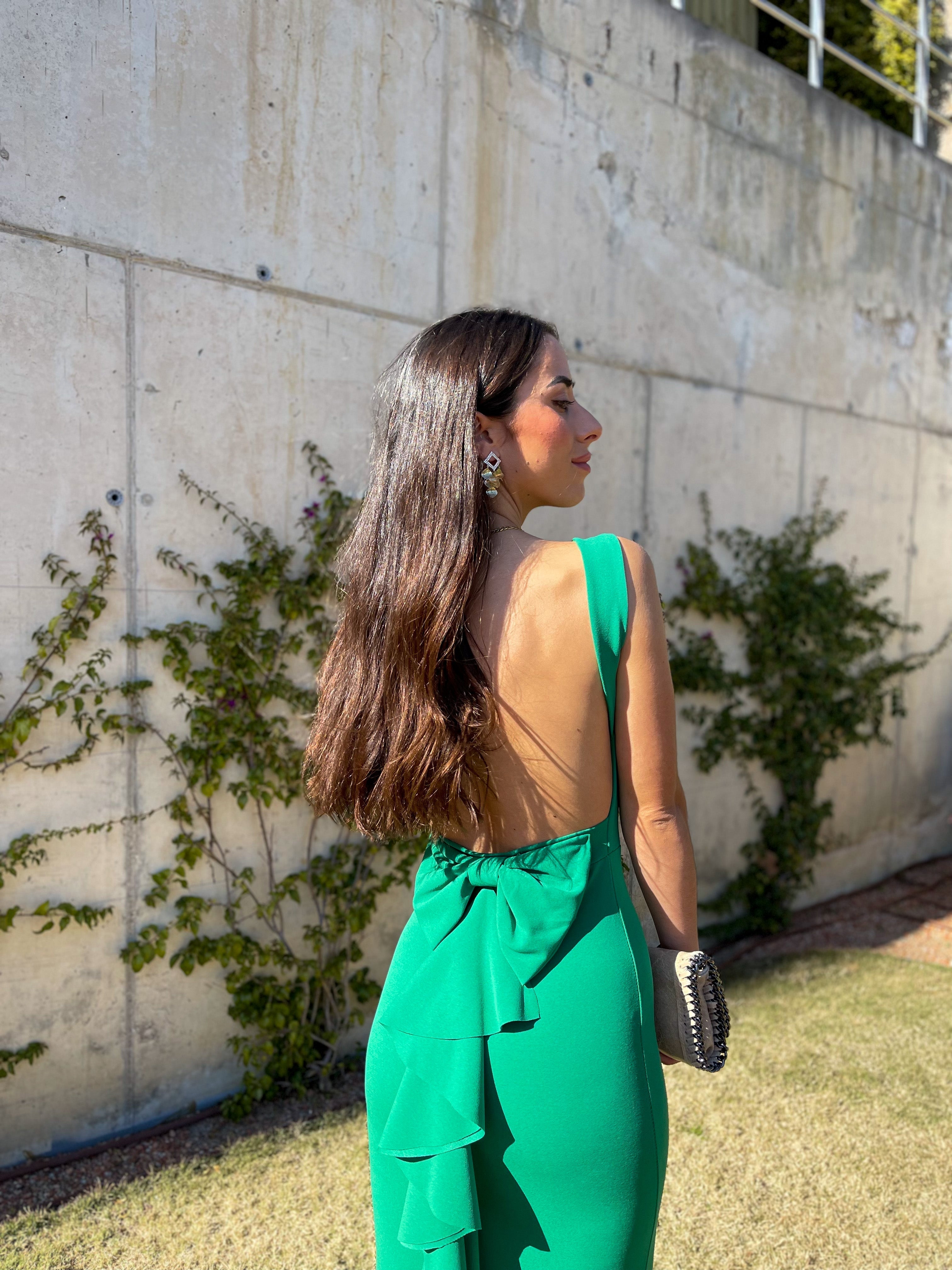 Long green mermaid dress