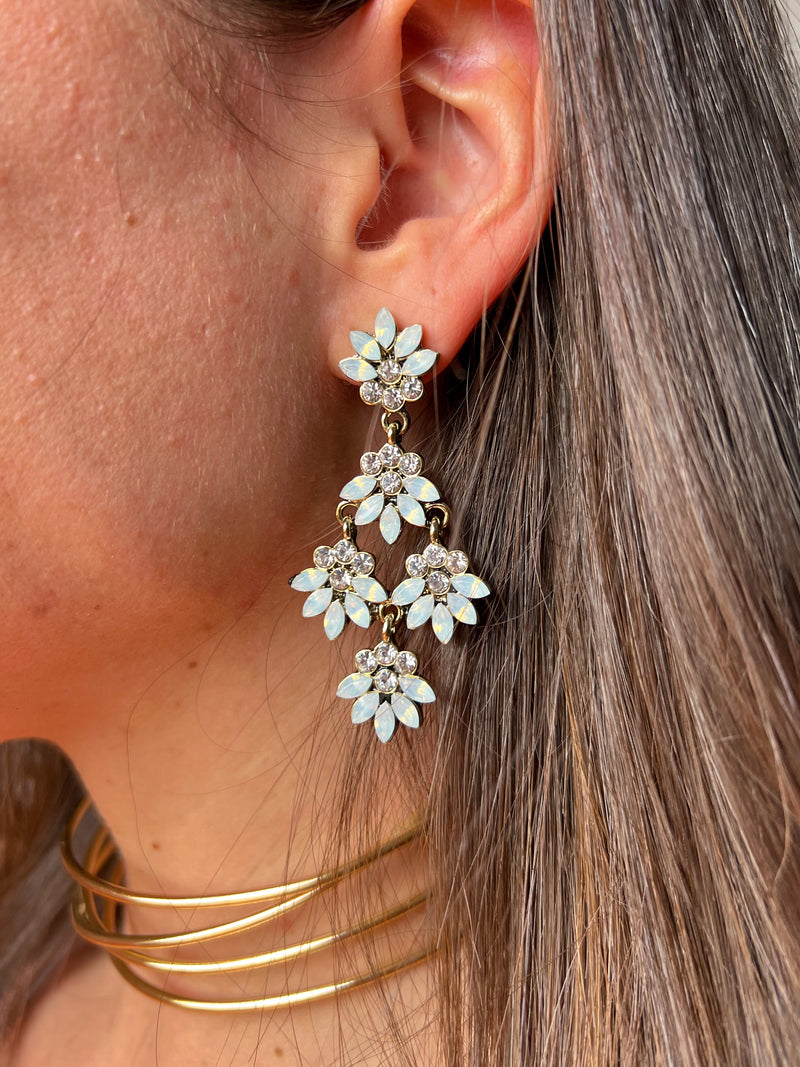 White flowers earrings