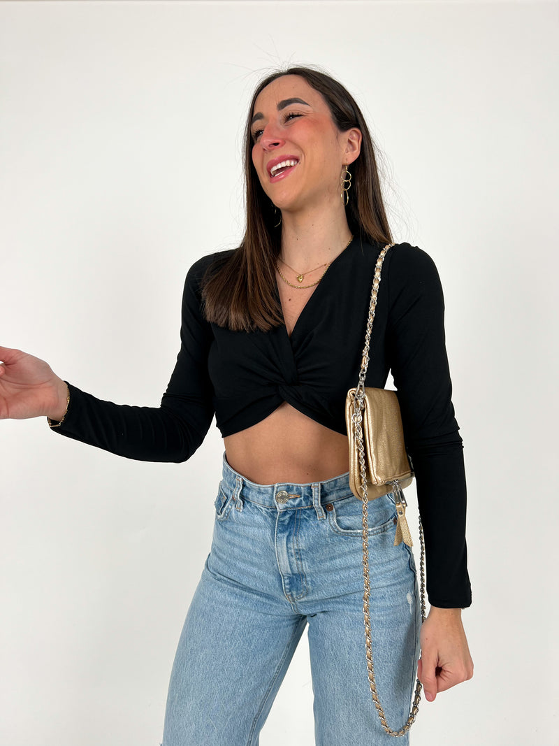 Vegan gold chains handbag