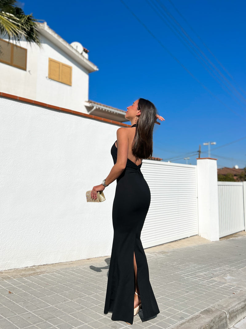 Black mermaid halter dress