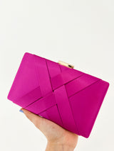 Pink satin clutch