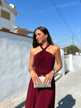 Long multi burgundy dress