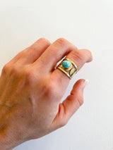 Big blue gold ring