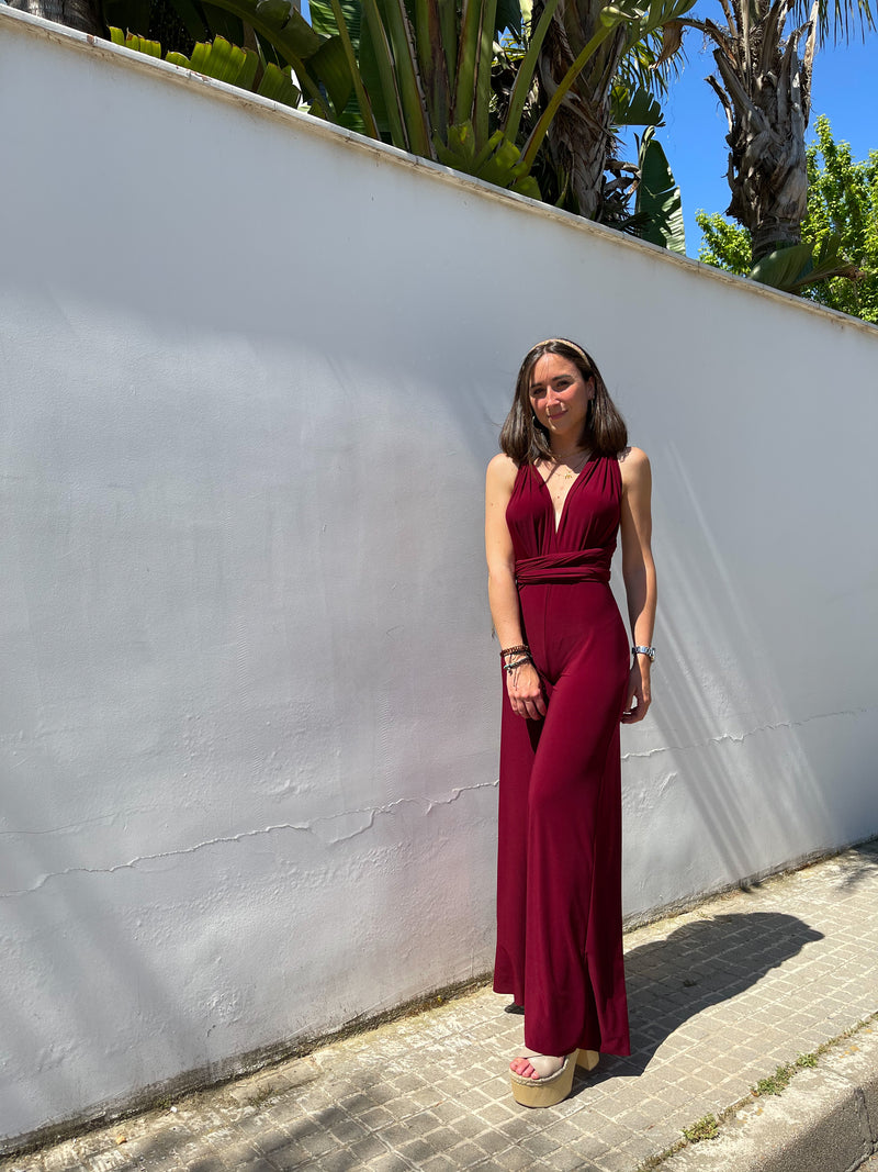 Multi maroon jumpsuit