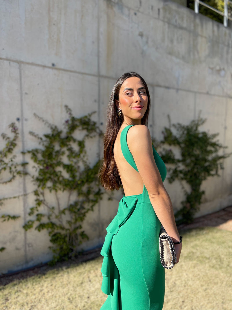 Long green mermaid dress