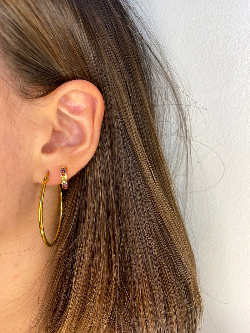 Golden hoop earrings