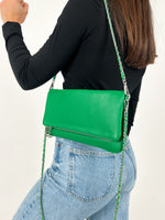 Vegan green chain handbag