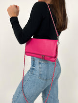 Fuchsia vegan chain handbag