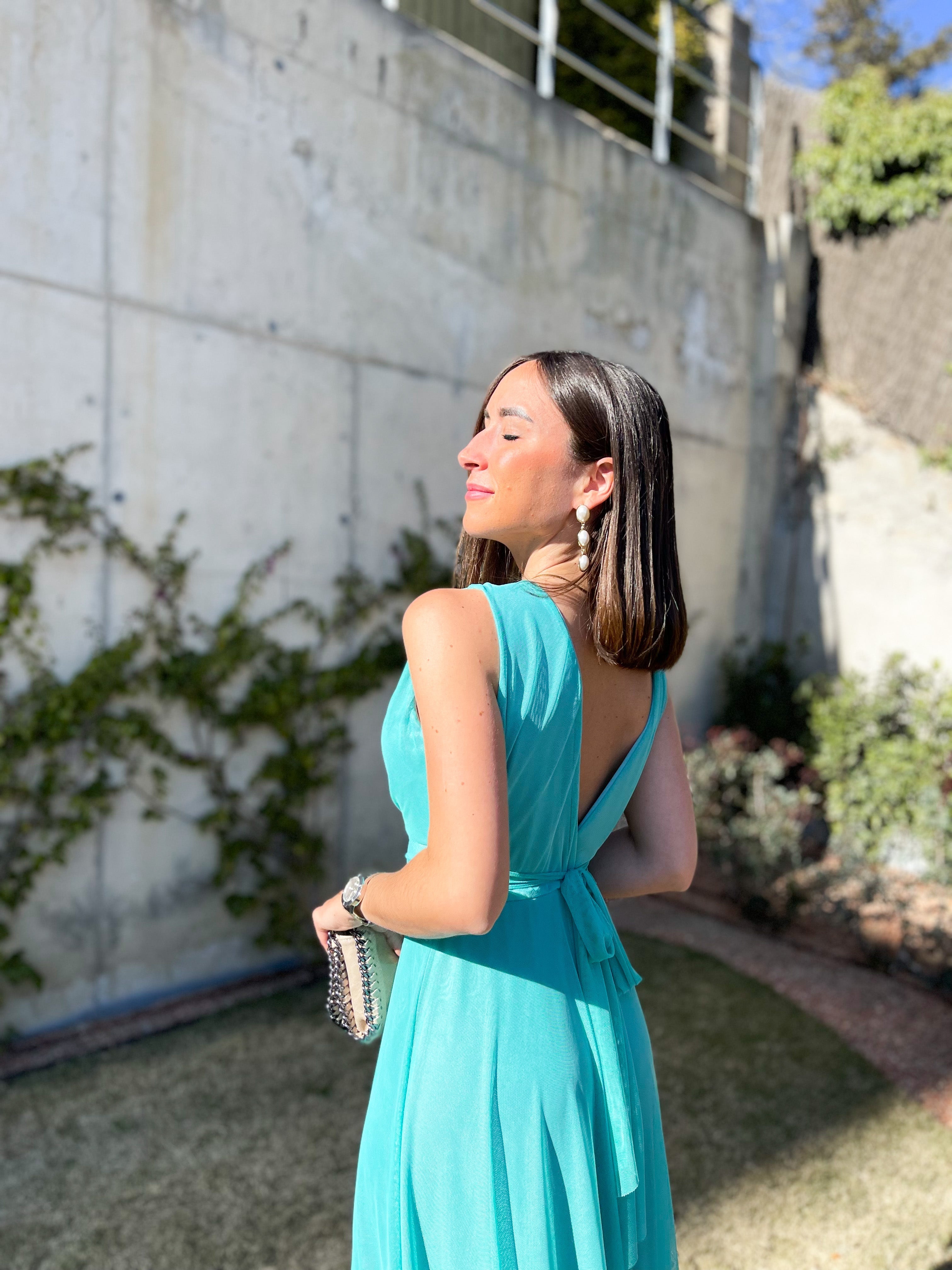 Turquoise tulle dress