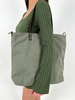 Khaki nylon maxi bag