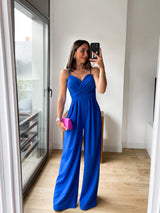 Blue heart crepe jumpsuit