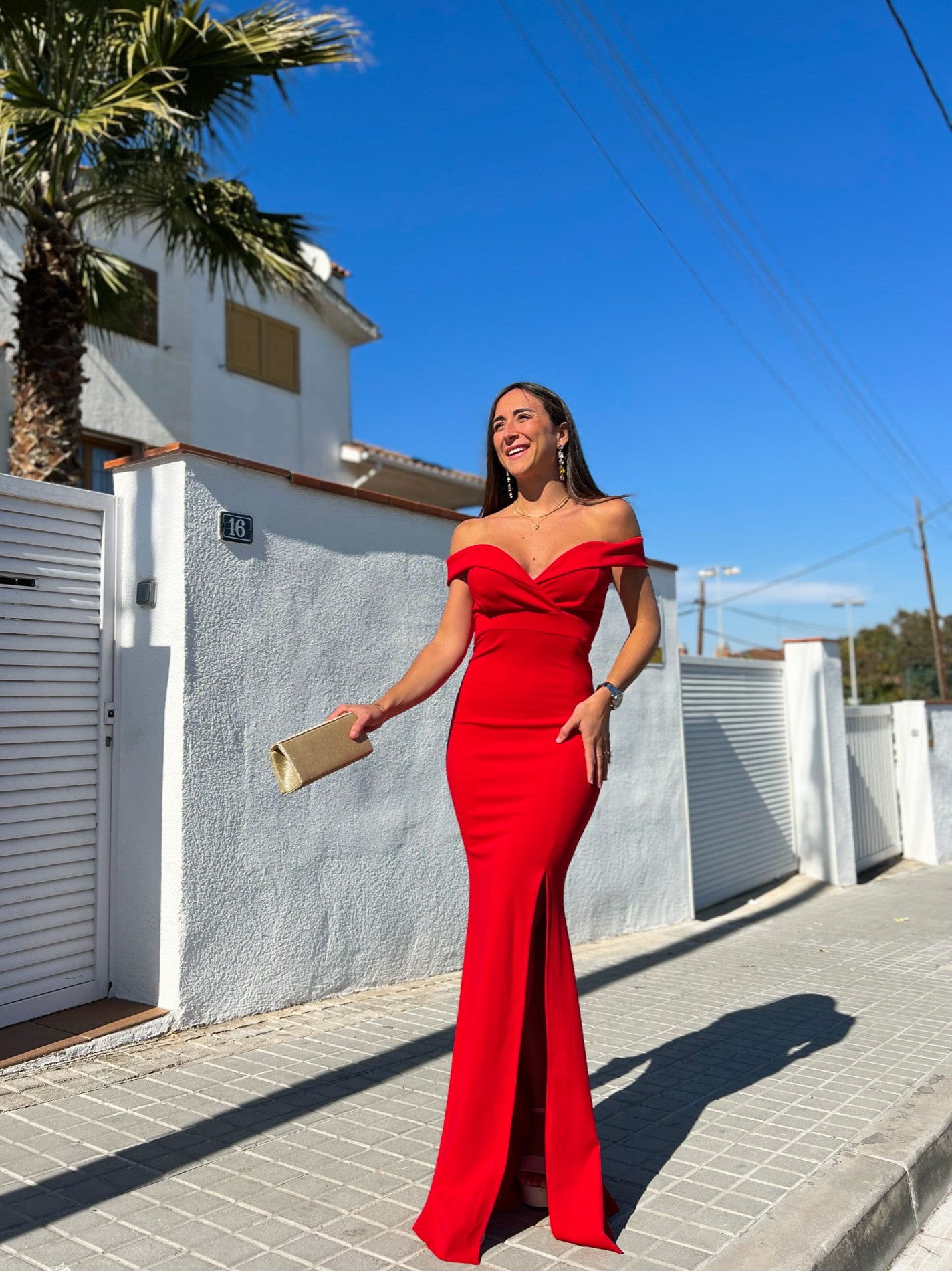 Red mermaid boat dress