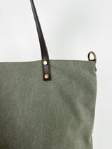 Khaki nylon maxi bag