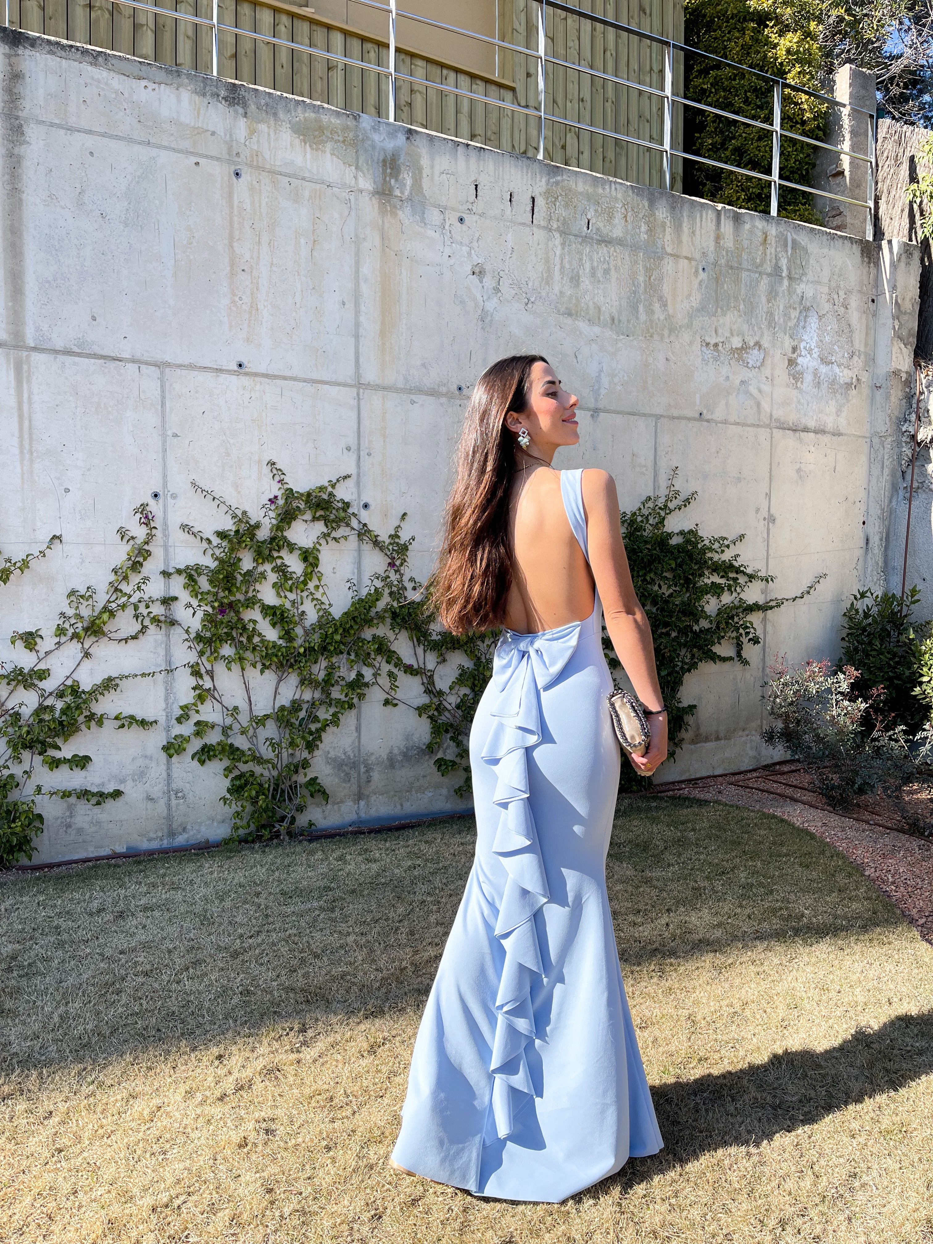 Long blue mermaid dress