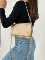 Vegan gold chains handbag