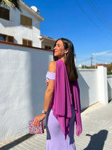 Lilac chiffon cape shawl