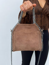 Taupe suede pocket bag